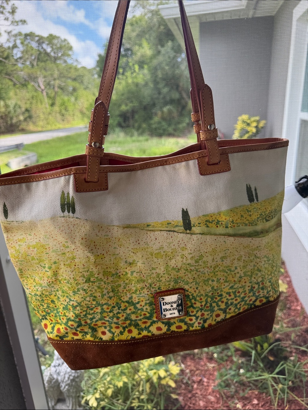 Dooney & Bourke 🌻 fields canvas suede bottom tote - Picture 3 of 15